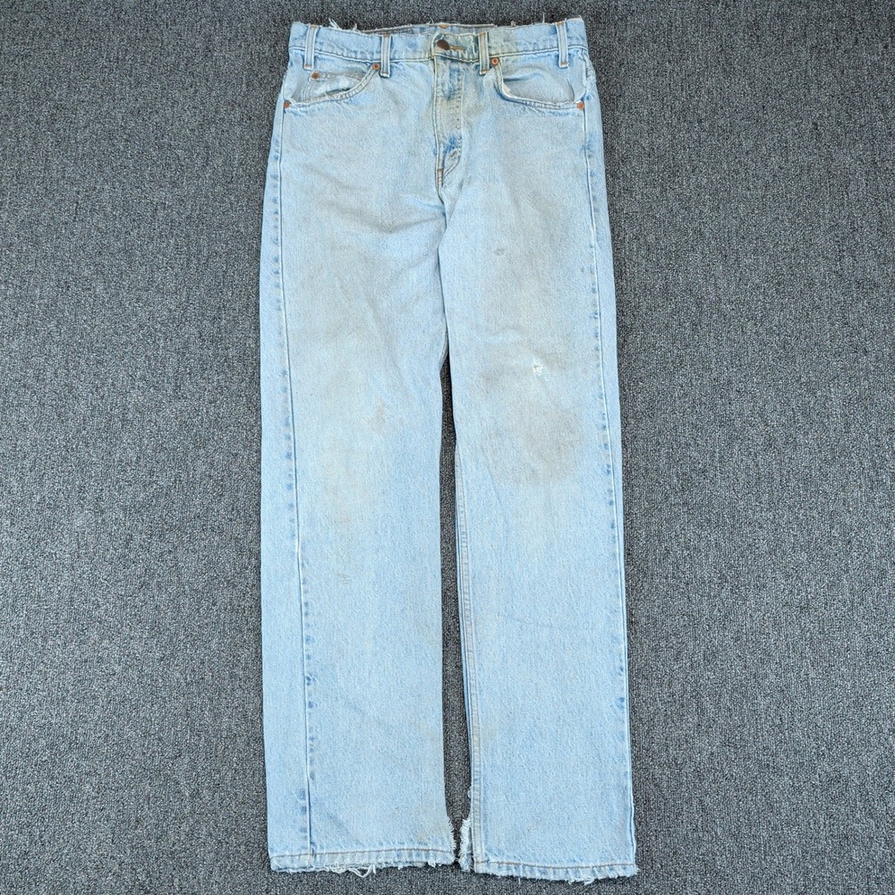 Levi's Orange Tab Jeans 31x31 Mens Light Wash Vintage Distressed Straight Leg